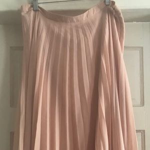 Blush pink knife pleat skirt